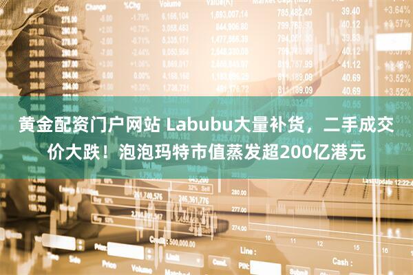 黄金配资门户网站 Labubu大量补货，二手成交价大跌！泡泡玛特市值蒸发超200亿港元